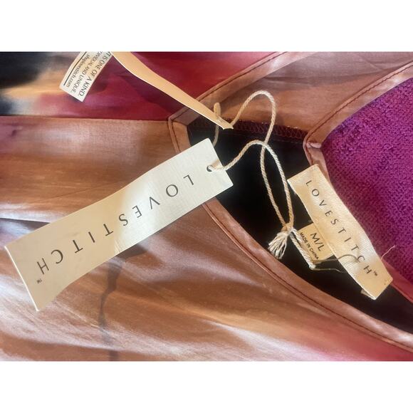 LOVESTITCH Tie Dye Maxi Dress w Pockets NWT Size M/L BEACH OVERSIZE VACAY Slip - Picture 3 of 3